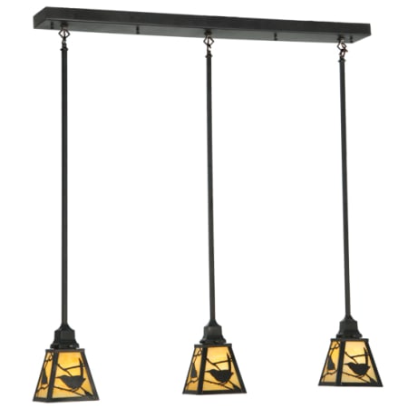 Meyda Tiffany Songbird 3 Light 6" Wide Multi Light Pendant Craftsman Brown