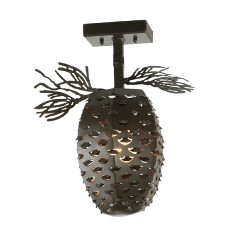 Meyda Tiffany Stoneycreek Pinecone 13" Wide Semi-Flush Ceiling Fixture Timeless Bronze