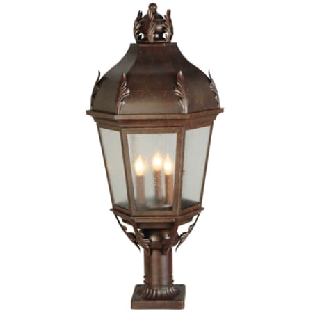 Meyda Tiffany Royan 3 Light 32" Tall Pier Mount Post Light Rusty Nail