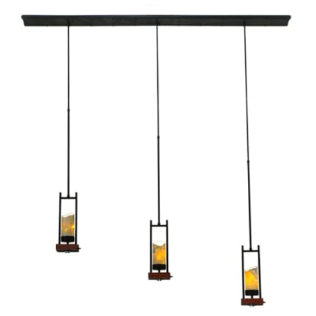 Meyda Tiffany Grand Terrace 3 Light 6" Wide Pillar Candle Multi Light Pendant Natural Wood
