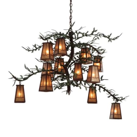 Meyda Tiffany Pine Branch Valley View 12 Light 54" Wide Chandelier Rust