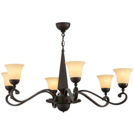 Meyda Tiffany Muirfield 6 Light 44" Wide Chandelier Rust / Custom