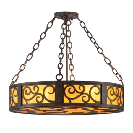 Meyda Tiffany Dean 3 Light 24" Wide Suspension Pendant Rust
