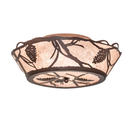 Meyda Tiffany Pinecone 4 Light 24" Wide Semi-Flush Ceiling Fixture Cafe-Noir
