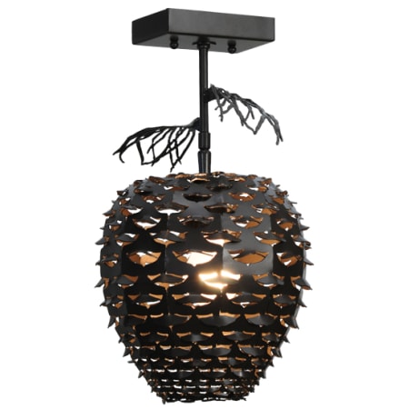 Meyda Tiffany Stoneycreek Pinecone 11" Wide Semi-Flush Ceiling Fixture - Timeless Bronze Finish Timeless Bronze