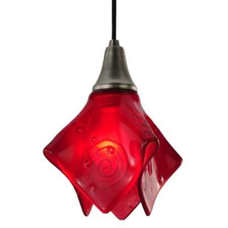 Meyda Tiffany 10" Wide Mini Pendant with Handmade Shade Red