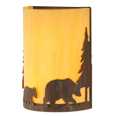 Meyda Tiffany Pine Tree 2 Light 14" Tall Wall Sconce Old Red Barn