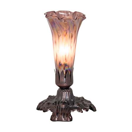 Meyda Tiffany 7" Tall Accent Table Lamp Mahogany Bronze