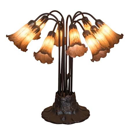 Meyda Tiffany 10 Light 24" Tall Tree Table Lamp Mahogany Bronze