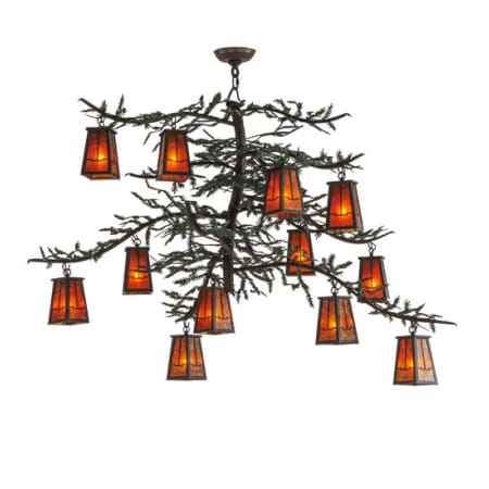 Meyda Tiffany Pine Branch Valley View 12 Light 53" Wide Chandelier Timeless Bronze / Custom
