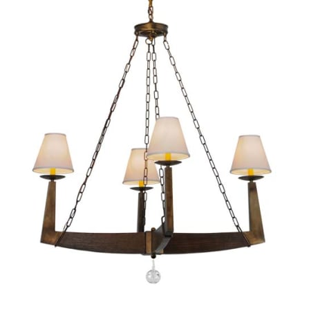 Meyda Tiffany Arendal 4 Light 42" Wide Chandelier Antique Copper / Natural Wood / Custom
