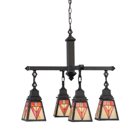 Meyda Tiffany Otero Mission 4 Light 24" Wide Chandelier Mahogany Bronze