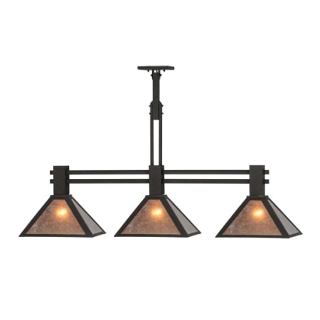 Meyda Tiffany Soffe 3 Light 45" Wide Linear Pendant Dark Roast
