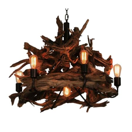 Meyda Tiffany Driftwood 7 Light 30" Wide Abstract Chandelier Natural Wood / Mahogany Bronze