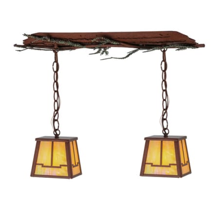 Meyda Tiffany Pine Branch Valley View 2 Light 9" Wide Multi Light Pendant Rust