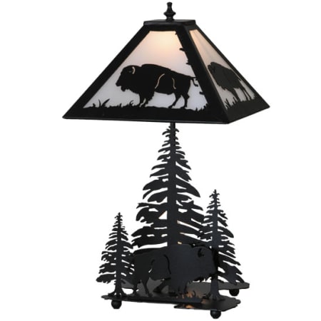 Meyda Tiffany Buffalo 21" Tall Buffet Table Lamp Black / White