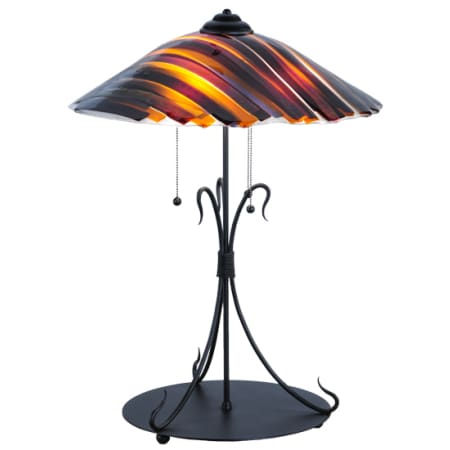 Meyda Tiffany Metro Fusion 3 Light 28" Tall Buffet Table Lamp Amber / Smoke Irid / Purples / Clear