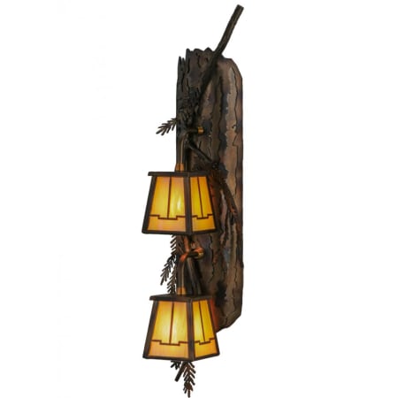 Meyda Tiffany Pine Branch 2 Light 25" Tall Wall Sconce Antique Copper