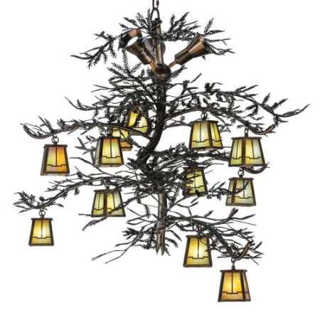 Meyda Tiffany Pine Branch Valley View 12 Light 52" Wide Chandelier Antique Copper / Burnished Copper
