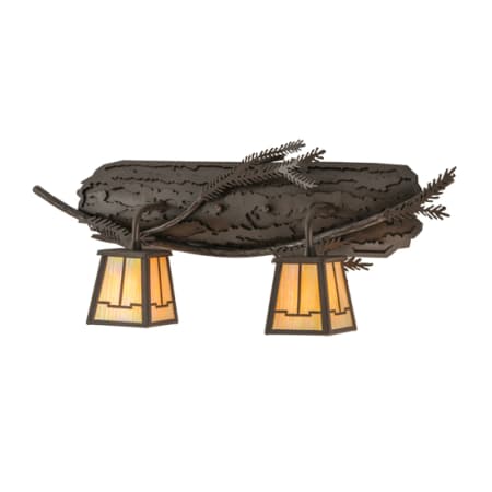 Meyda Tiffany Pine Branch 2 Light 25" Wide Vanity Light Cafe Noir