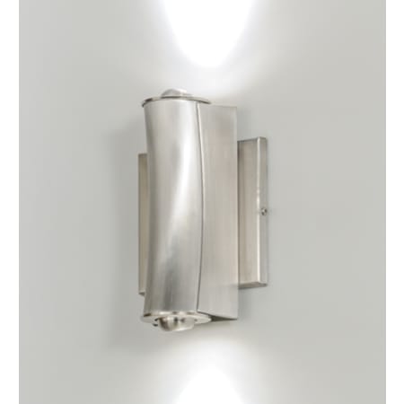 Meyda Tiffany Concave 7" Tall LED Wall Sconce Brushed Stainless Steel