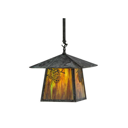 Meyda Tiffany Stillwater Winter Pine 17" Wide Pendant Verdigris