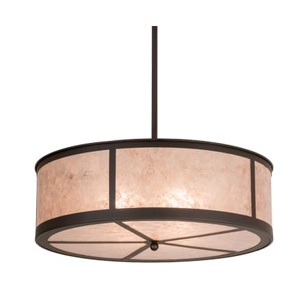 Meyda Tiffany Smythe Craftsman 4 Light 28" Wide Pendant Oil Rubbed Bronze