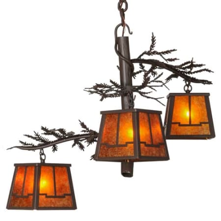Meyda Tiffany Pine Branch Valley View 3 Light 28" Wide Chandelier Custom