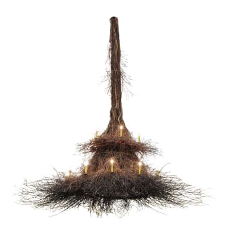 Meyda Tiffany Twigs 18 Light 120" Wide Candle Style Chandelier Natural Wood / Timeless Bronze