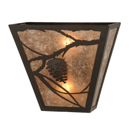Meyda Tiffany Whispering Pines 2 Light 12" Tall Wall Sconce Mahogany Bronze