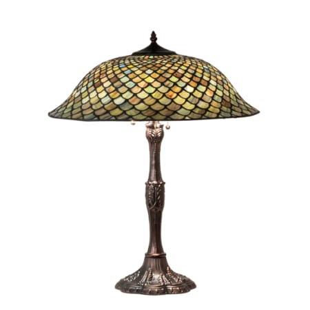 Meyda Tiffany Tiffany Fishscale 3 Light 26" Tall Buffet Table Lamp Mahogany Bronze
