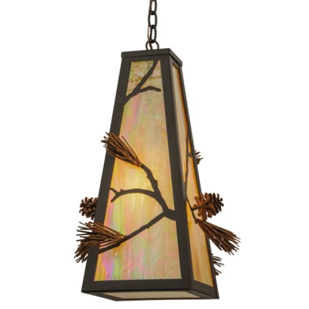 Meyda Tiffany Lone Pine 19" Wide Pendant Rust / Oil Rubbed Bronze