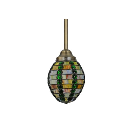 Meyda Tiffany Jeweled Beehive 8" Wide Mini Pendant Antique Brass