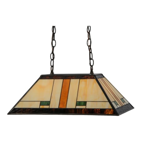 Meyda Tiffany Manhattan 2 Light 21" Wide Linear Pendant Oil Rubbed Bronze