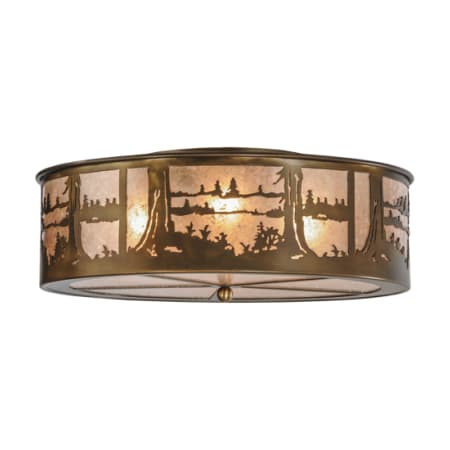 Meyda Tiffany Quiet Pond 4 Light 22" Wide Semi-Flush Drum Ceiling Fixture Antique Copper