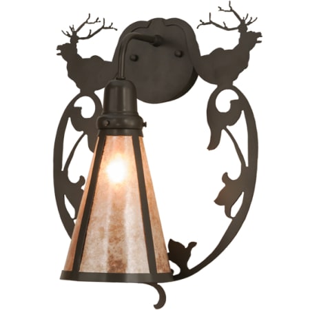 Meyda Tiffany Wild Elks 17" Tall Wall Sconce Timeless Bronze