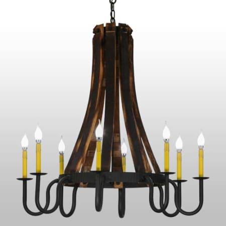 Meyda Tiffany Barrel Stave Madera 8 Light 40" Wide Taper Candle Style Chandelier Natural Wood