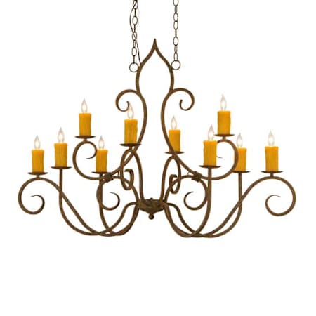 Meyda Tiffany Clifton 10 Light 28" Wide Taper Candle Style Chandelier Rust / Custom