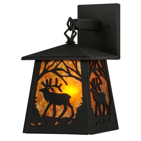 Meyda Tiffany Elk 13" Tall Wall Sconce Textured Black