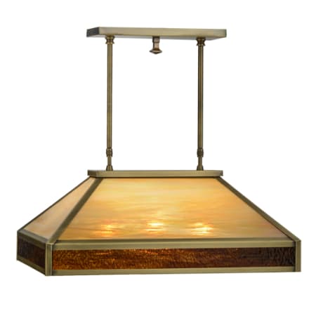 Meyda Tiffany Duxbury 3 Light 24" Wide Linear Pendant Antique