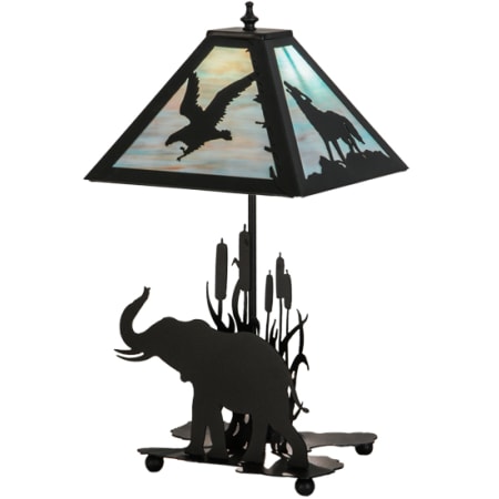 Meyda Tiffany Wildlife on the Loose 22" Tall Buffet Table Lamp Textured Black