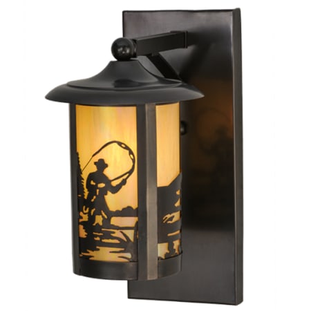 Meyda Tiffany Fulton 15" Tall Wall Sconce Craftsman Brown