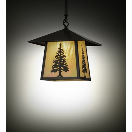 Meyda Tiffany Tall Pine 17" Wide Pendant Craftsman Brown
