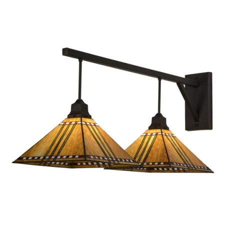 Meyda Tiffany Prairie 2 Light 18" Tall Wall Sconce Oil Rubbed Bronze