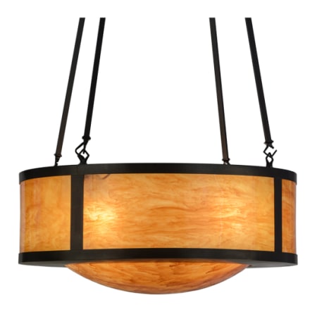 Meyda Tiffany Pomona 4 Light 28" Wide Pendant Craftsman Brown