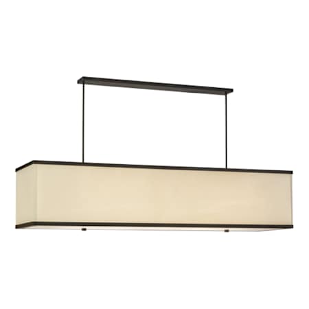 Meyda Tiffany Quadrato 5 Light 75" Wide Linear Pendant Timeless Bronze