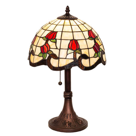 Meyda Tiffany Roseborder 19" Tall Buffet Table Lamp Mahogany Bronze