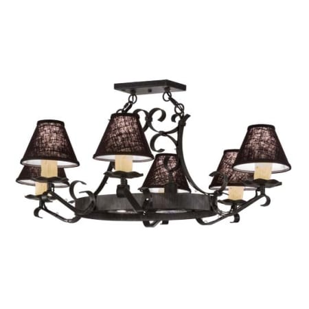 Meyda Tiffany Long Hand forged 6 Light 34" Wide Chandelier N/A