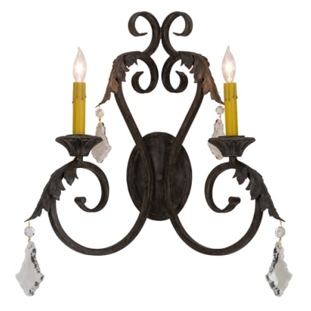 Meyda Tiffany Josephine 2 Light 20" Tall Wall Sconce Antique Iron Gate