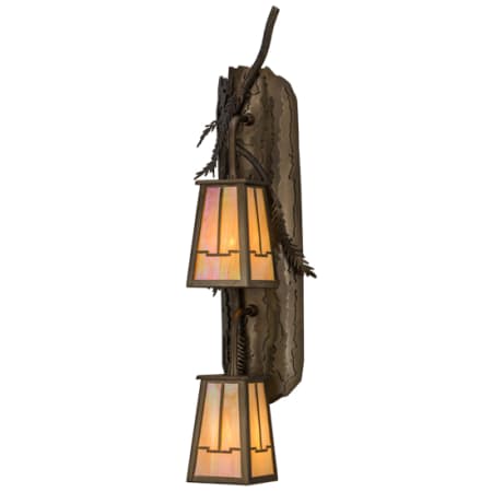 Meyda Tiffany Pine Branch 2 Light 25" Tall Wall Sconce Antique Copper